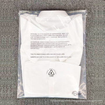 100% recycled GRS clothing packaging suffocation warning bag